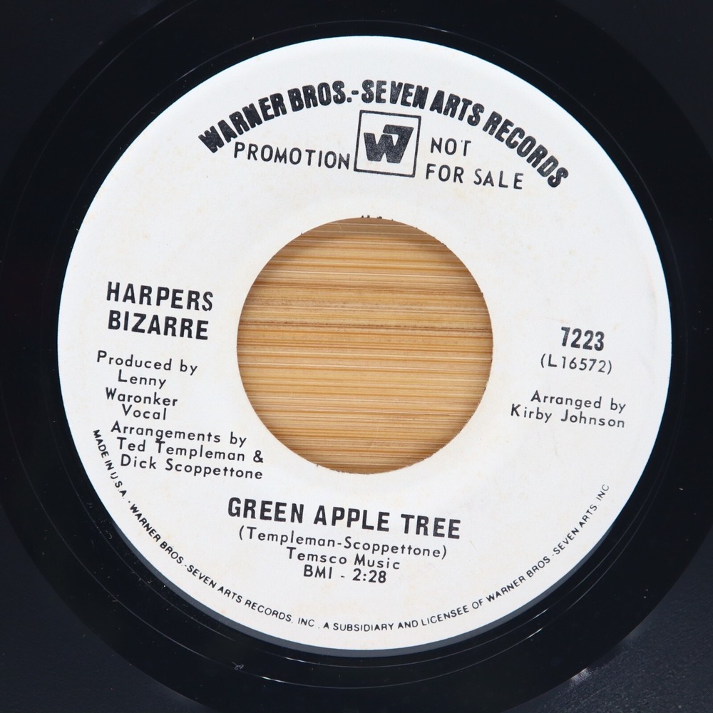 HARPERS BIZARRE - GREEN APPLE TREE / BATTLE OF NEW ORLEANS - ROCK 45 PROMO
